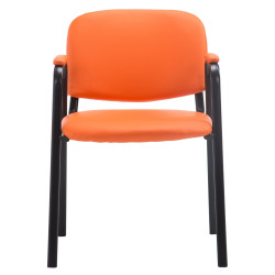 Chaise visiteur Ken PRO en cuir artificiel | orange