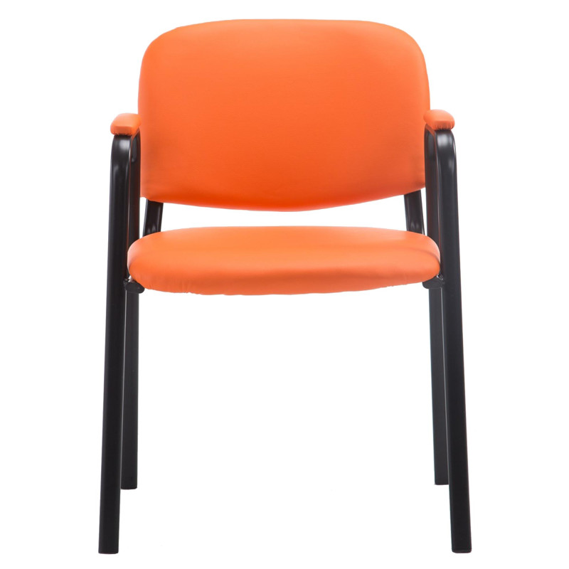 Chaise visiteur Ken PRO en cuir artificiel | orange