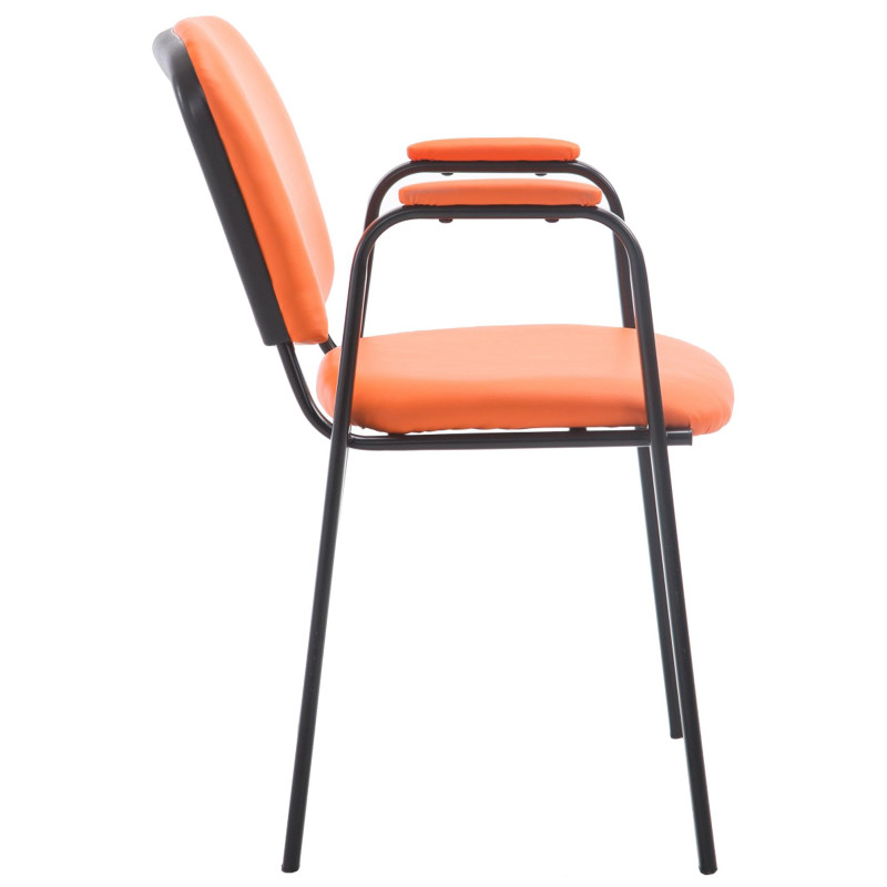 Chaise visiteur Ken PRO en cuir artificiel | orange