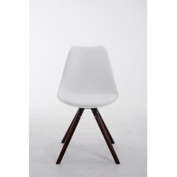 Chaise visiteur Toulouse Cappuccino Ronde | blanc