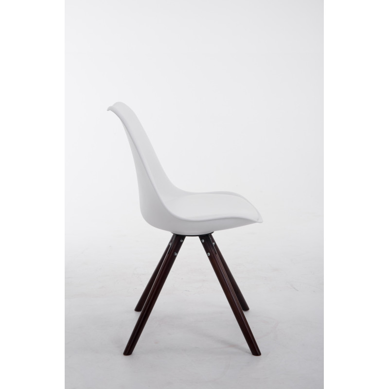Chaise visiteur Toulouse Cappuccino Ronde | blanc