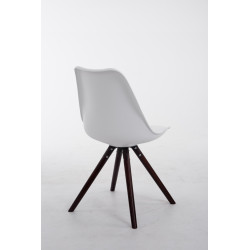 Chaise visiteur Toulouse Cappuccino Ronde | blanc