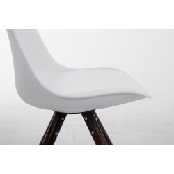 Chaise visiteur Toulouse Cappuccino Ronde | blanc