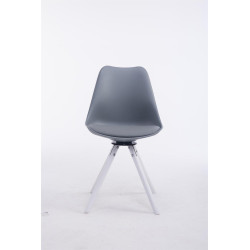Chaise visiteur Troyes pivotante blanche ronde | gris