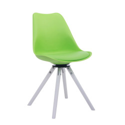 Chaise visiteur Troyes pivotante blanche ronde | vert