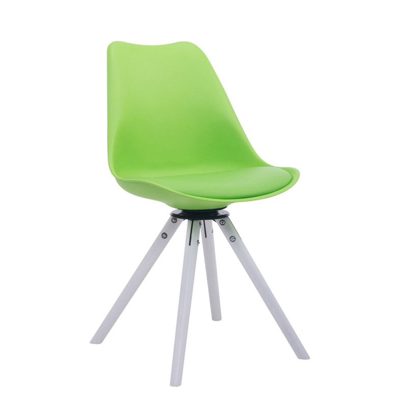 Chaise visiteur Troyes pivotante blanche ronde | vert
