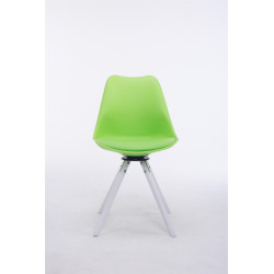 Chaise visiteur Troyes pivotante blanche ronde | vert