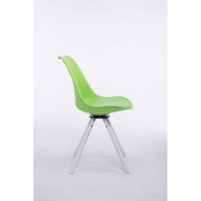 Chaise visiteur Troyes pivotante blanche ronde | vert