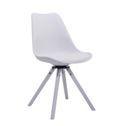Chaise visiteur Troyes pivotante blanche ronde | blanc