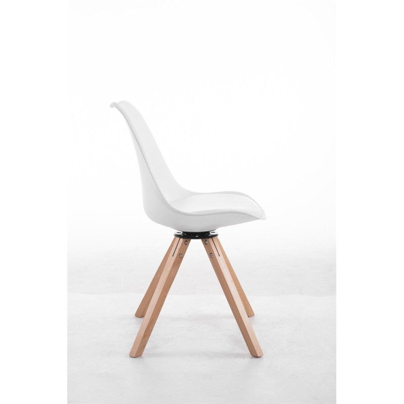 Chaise visiteur Troyes Pivotante Natura Square | blanc