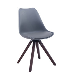 Chaise visiteur Troyes pivotante en noyer carrée | gris