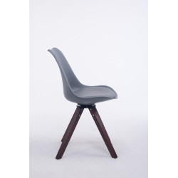 Chaise visiteur Troyes pivotante en noyer carrée | gris