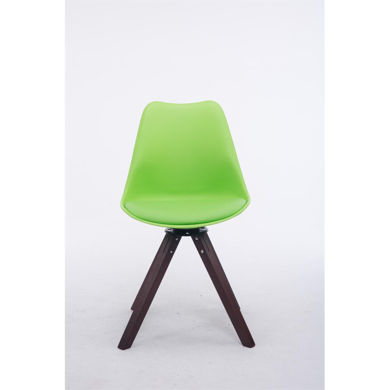 Chaise visiteur Troyes pivotante en noyer carrée | vert