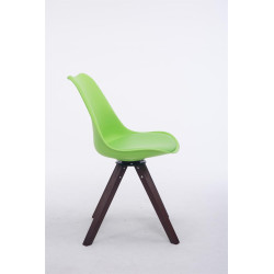 Chaise visiteur Troyes pivotante en noyer carrée | vert