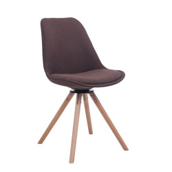 Chaise visiteur Troyes Rotative Natura Tissu Ronde | brun