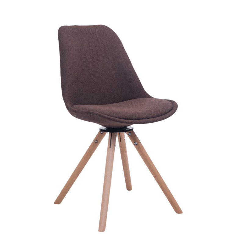 Chaise visiteur Troyes Rotative Natura Tissu Ronde | brun