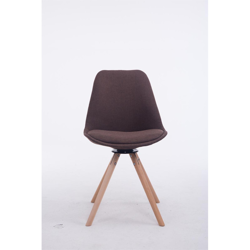 Chaise visiteur Troyes Rotative Natura Tissu Ronde | brun