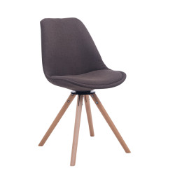 Chaise visiteur Troyes Rotative Natura Tissu Ronde | gris foncé