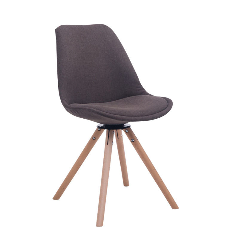 Chaise visiteur Troyes Rotative Natura Tissu Ronde | gris foncé