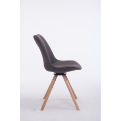 Chaise visiteur Troyes Rotative Natura Tissu Ronde | gris foncé