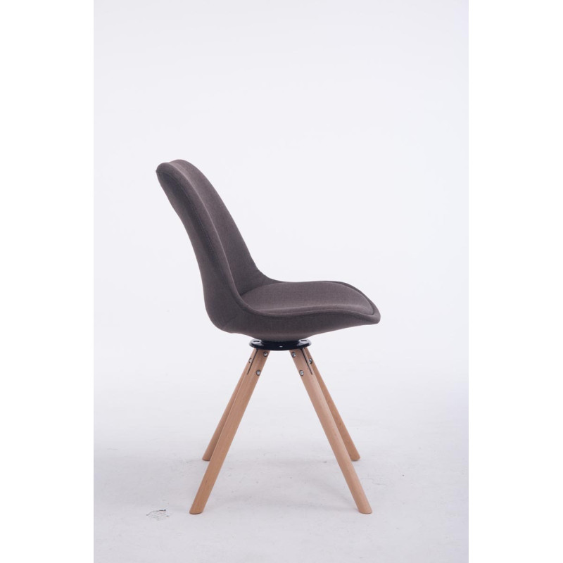 Chaise visiteur Troyes Rotative Natura Tissu Ronde | gris foncé