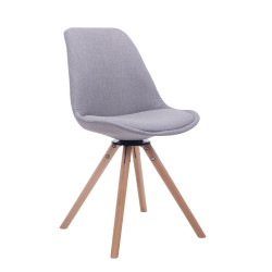 Chaise visiteur Troyes Rotative Natura Tissu Ronde | gris