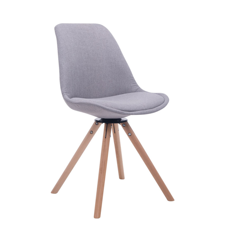 Chaise visiteur Troyes Rotative Natura Tissu Ronde | gris