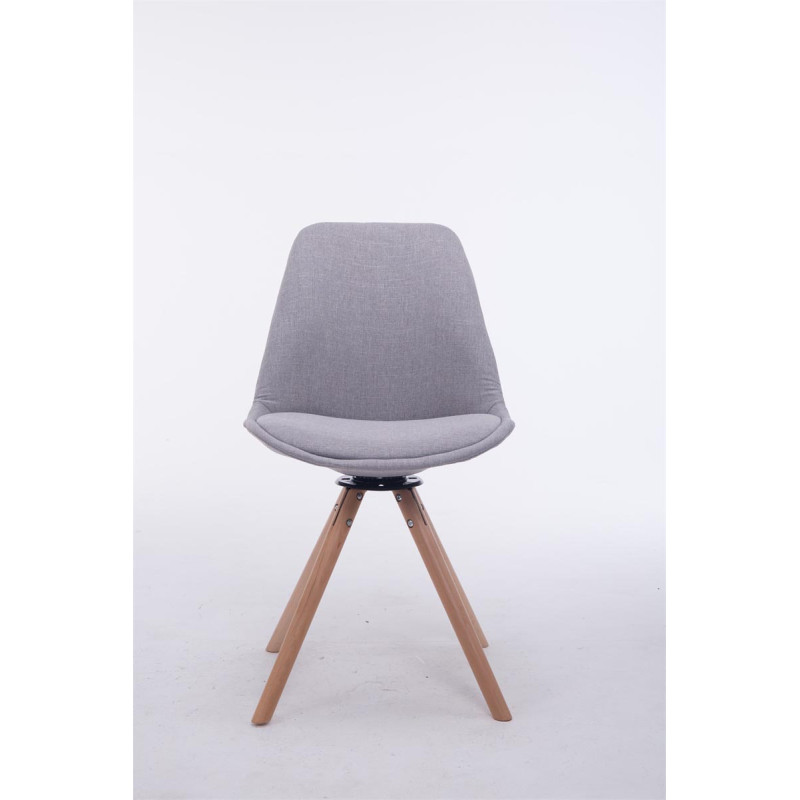 Chaise visiteur Troyes Rotative Natura Tissu Ronde | gris