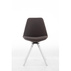Chaise visiteur Troyes pivotante en tissu blanc ronde | gris foncé