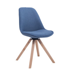Chaise visiteur Troyes Pivotante en tissu Natura Carrée | bleu