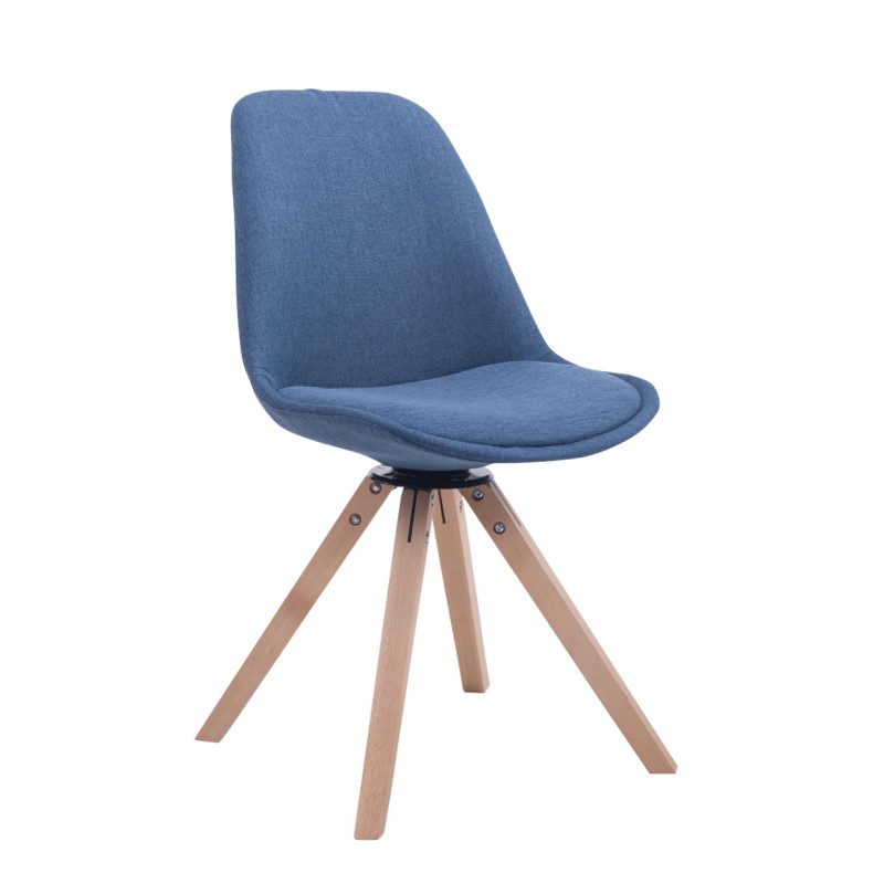 Chaise visiteur Troyes Pivotante en tissu Natura Carrée | bleu