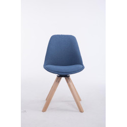 Chaise visiteur Troyes Pivotante en tissu Natura Carrée | bleu
