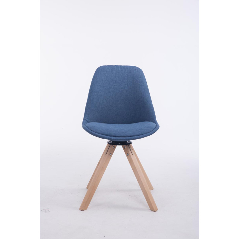Chaise visiteur Troyes Pivotante en tissu Natura Carrée | bleu