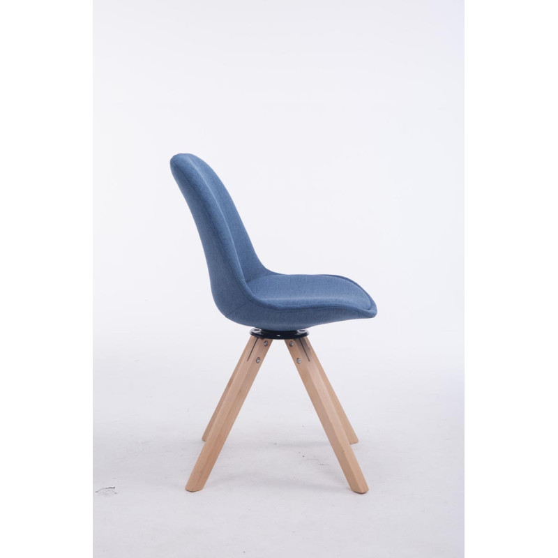 Chaise visiteur Troyes Pivotante en tissu Natura Carrée | bleu