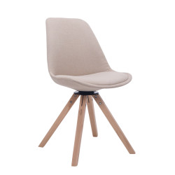 Chaise visiteur Troyes Pivotante en tissu Natura Carrée | crème