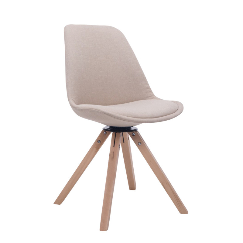 Chaise visiteur Troyes Pivotante en tissu Natura Carrée | crème