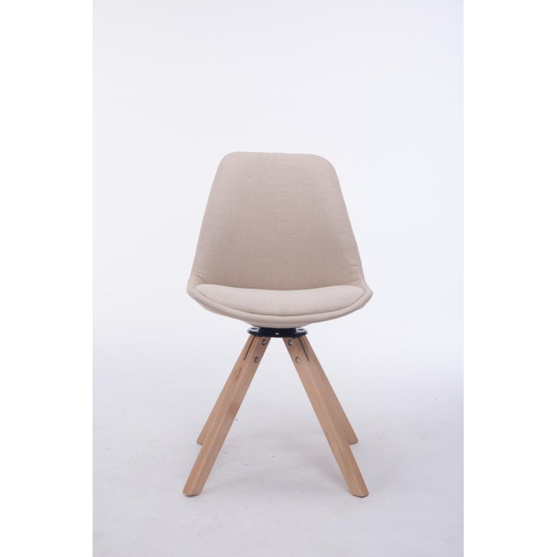 Chaise visiteur Troyes Pivotante en tissu Natura Carrée | crème
