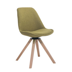 Chaise visiteur Troyes Pivotante en tissu Natura Carrée | vert