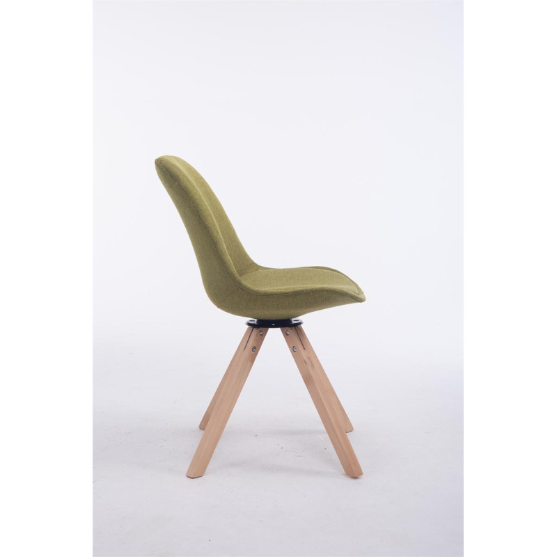 Chaise visiteur Troyes Pivotante en tissu Natura Carrée | vert