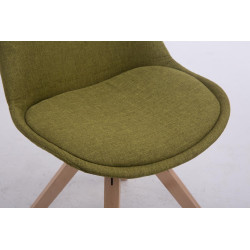 Chaise visiteur Troyes Pivotante en tissu Natura Carrée | vert