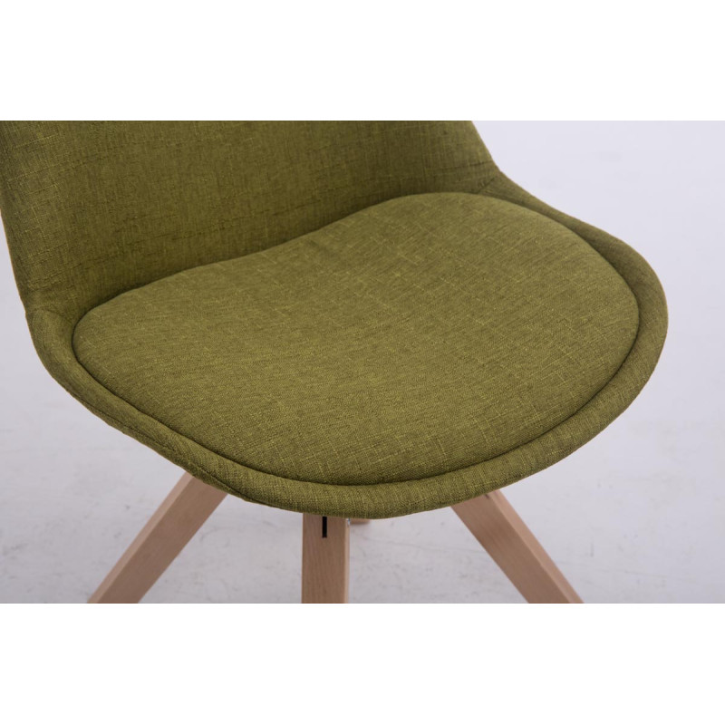 Chaise visiteur Troyes Pivotante en tissu Natura Carrée | vert