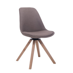 Chaise visiteur Troyes Pivotante en tissu Natura Carrée | taupe