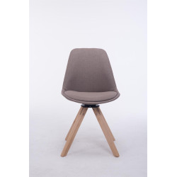 Chaise visiteur Troyes Pivotante en tissu Natura Carrée | taupe