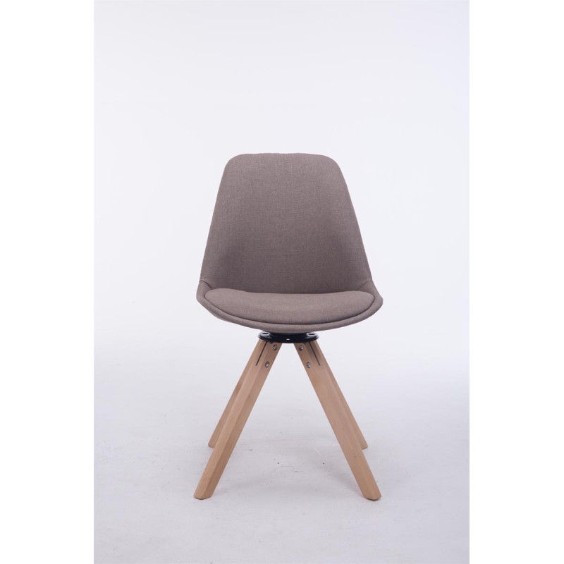 Chaise visiteur Troyes Pivotante en tissu Natura Carrée | taupe