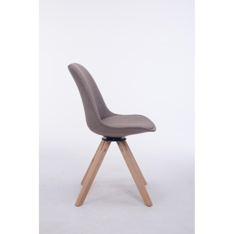 Chaise visiteur Troyes Pivotante en tissu Natura Carrée | taupe