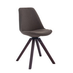 Chaise visiteur Troyes pivotante en noyer et tissu carré | gris foncé