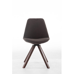 Chaise visiteur Troyes pivotante en noyer et tissu carré | gris foncé