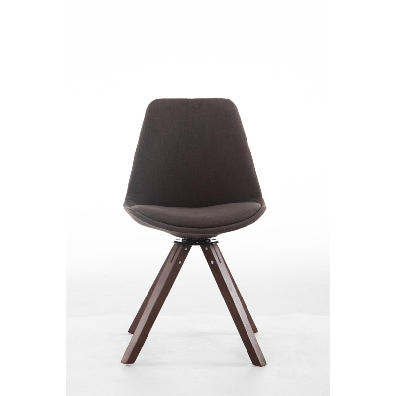 Chaise visiteur Troyes pivotante en noyer et tissu carré | gris foncé