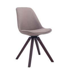 Chaise visiteur Troyes pivotante en noyer et tissu carré | taupe