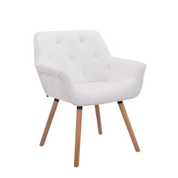 Chaise visiteur Cassidy natura | blanc